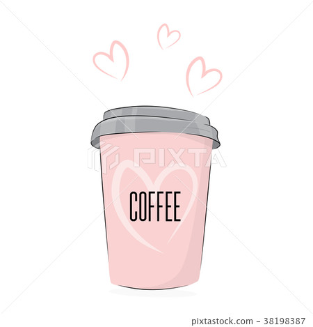 Vector coffee drink. Cute food illustration cup of Vector coffee drink. Cute food illustration cup of 38198387