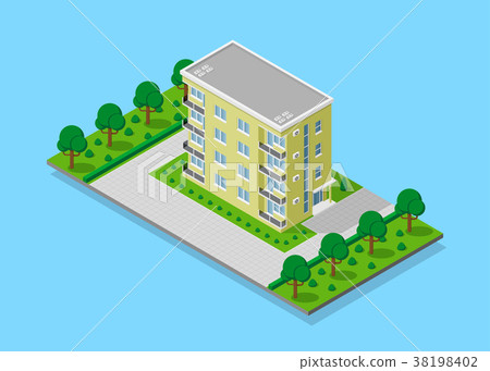 Isometric appartment house 38198402