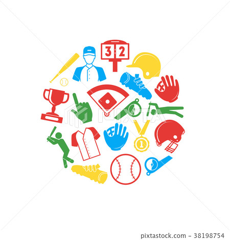 Symbol of Sport Baseball Round Design Template 38198754