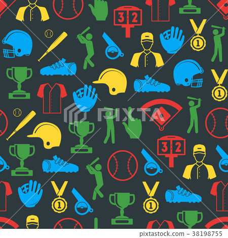 Symbol of Sport Baseball Seamless Pattern 38198755
