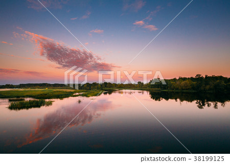 River Landscape In Belarus Or European Part Of River Landscape In Belarus Or European Part Of 38199125