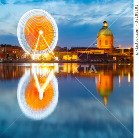 Toulouse landmarks by river. France Toulouse landmarks by river. France 38199193