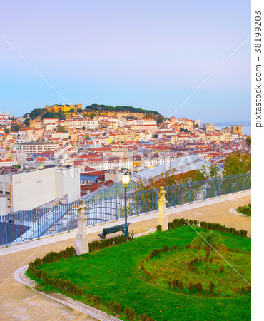 Lisbon skyline from famous viewpoint 38199203