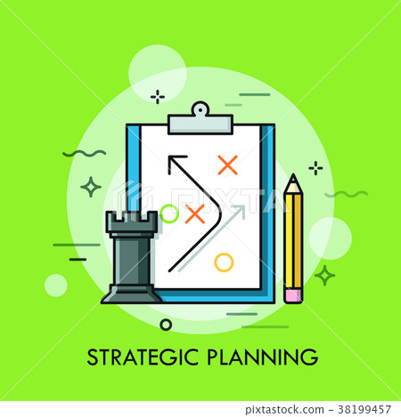 Rook chess piece, pencil and strategic plan drawn Rook chess piece, pencil and strategic plan drawn 38199457
