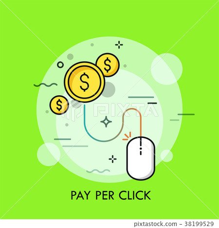 Mouse pad connected with dollar coins. Mouse pad connected with dollar coins. 38199529