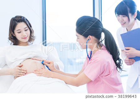 醫務人員,孕婦,觸診,胃 醫務人員,孕婦,觸診,胃 38199643
