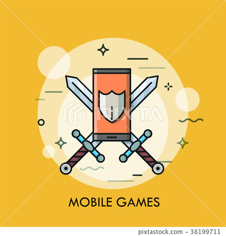 Smartphone or phone with shield on screen 38199711