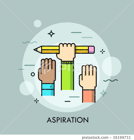 Raised human hands. Concept of aspiration 38199731