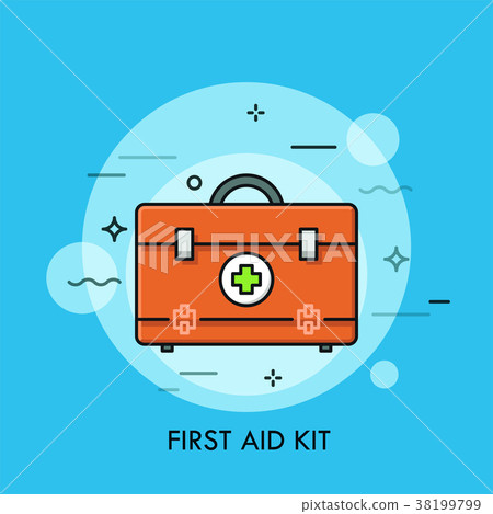 圖庫插圖: first aid kit or bag with medicines.