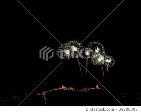 Colorful firework festival on Phra Nakhon Khiri  38200303