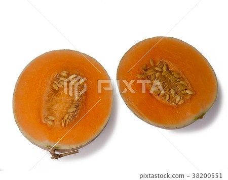 cantaloupe melon isolated on white background. cantaloupe melon isolated on white background. 38200551