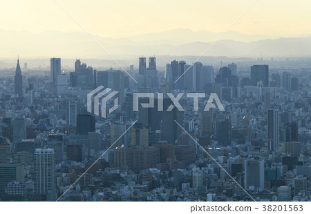 Tokyo cityscape in Japan (viewing skyscrapers such as Shinjuku) Tokyo cityscape in Japan (viewing skyscrapers such as Shinjuku) 38201563