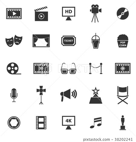 Movie icons on white background Movie icons on white background 38202241