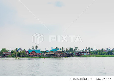 Landscape, cityscape from Thailand, Bangkok, Chao Phraya River 38203877