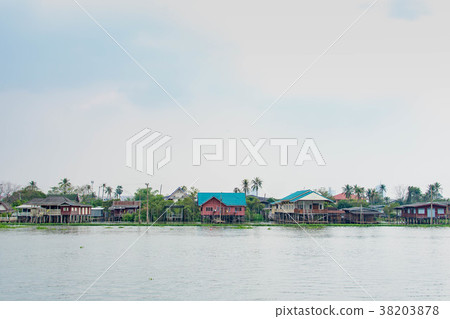 Landscape, cityscape from Thailand, Bangkok, Chao Phraya River 38203878
