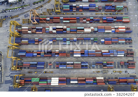 Containers yard shot from drone Containers yard shot from drone 38204207