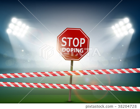 Road sign with stop doping 38204728