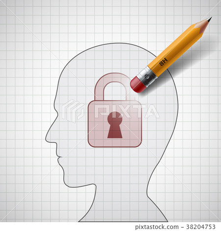 Pencil erases the lock 38204753