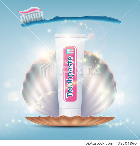Toothbrush with toothpaste - Stock Illustration [38204860] - PIXTA