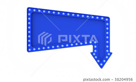 Blue Marquee light board sign retro Blue Marquee light board sign retro 38204956
