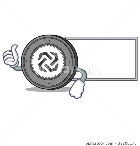 Thumbs up with board Bytom coin character cartoon 38206173