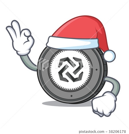 Santa Bytom coin mascot cartoon Santa Bytom coin mascot cartoon 38206178