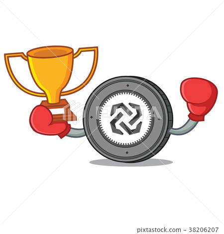 Boxing winner Bytom coin mascot cartoon - Stock Illustration [38206207 ...