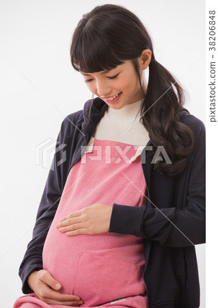 Young woman pregnant woman newlywed Young woman pregnant woman newlywed 38206848