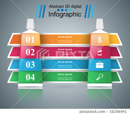 Toothpaste, cream tube - business infographic. 38206941