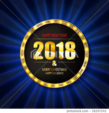 Christmas banner with light bulbs. Christmas banner with light bulbs. 38207242