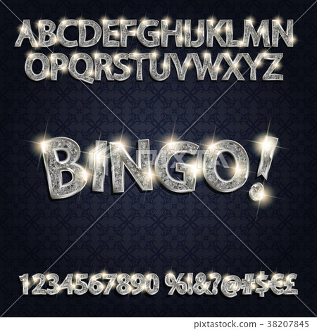 Bingo. Silver glowing alphabet and numbers 38207845