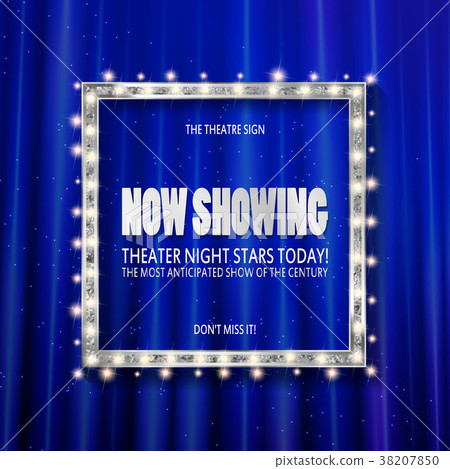 Silver Retro banner with shining lights. Silver Retro banner with shining lights. 38207850