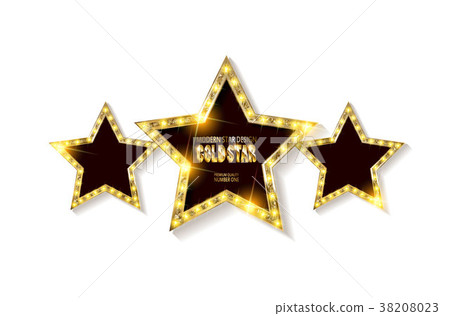 Three golden stars symbol Three golden stars symbol 38208023