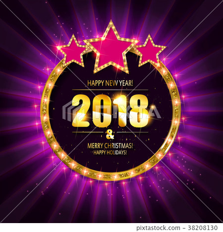 Christmas banner with light bulbs. Christmas banner with light bulbs. 38208130