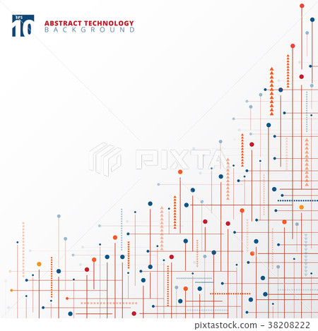 Abstract digital technology blue and red color Abstract digital technology blue and red color 38208222