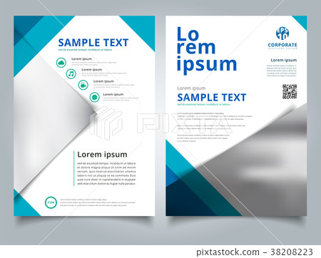 Brochure Template geometric triangle blue color Brochure Template geometric triangle blue color 38208223