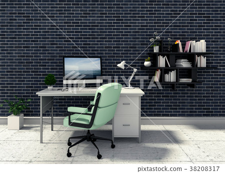working area with Desktop computer, 3d rendering working area with Desktop computer, 3d rendering 38208317