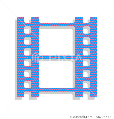 Reel of film sign. Vector. Neon blue icon with Reel of film sign. Vector. Neon blue icon with 38208648