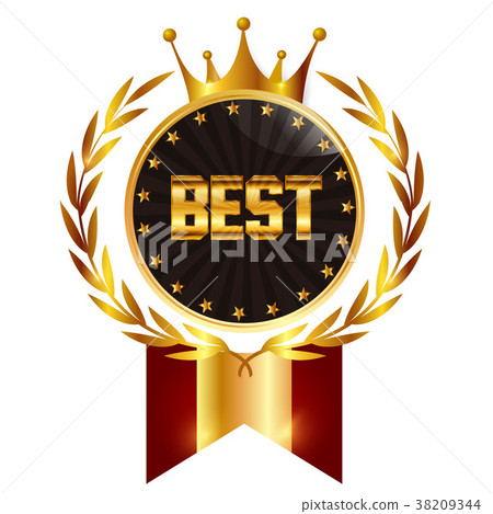 Crown ribbon gold icon - Stock Illustration [38209344] - PIXTA