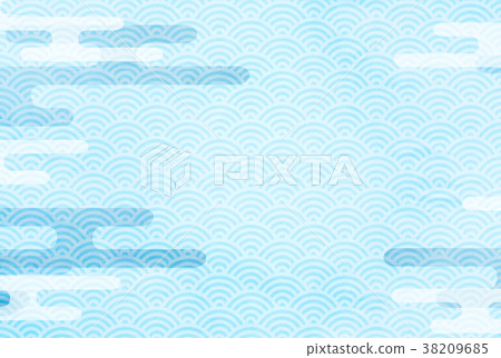Ocean wave Japanese paper background Ocean wave Japanese paper background 38209685