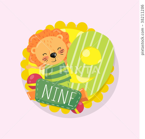 Colorful children s educational card with little Colorful children s educational card with little 38211286