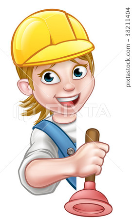 Plumber Woman Cartoon Character - Stock Illustration [38211404] - PIXTA