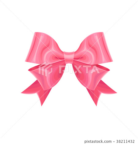Adorable pink double ribbon bow. Design element Adorable pink double ribbon bow. Design element 38211432