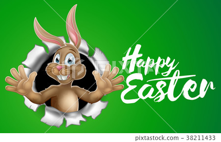 Happy Easter Bunny Rabbit Sign Happy Easter Bunny Rabbit Sign 38211433