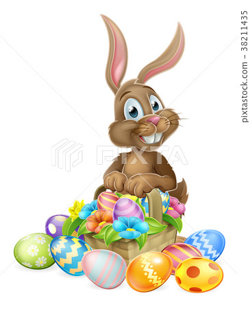Easter Bunny With Basket of Eggs Easter Bunny With Basket of Eggs 38211435