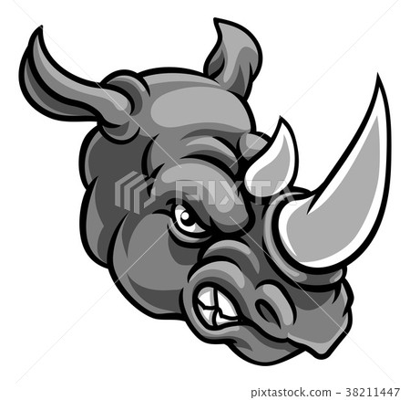 Rhino Angry Sports Mascot 38211447
