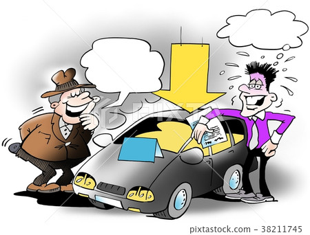 Salesman in the auto industry with a worried face 38211745