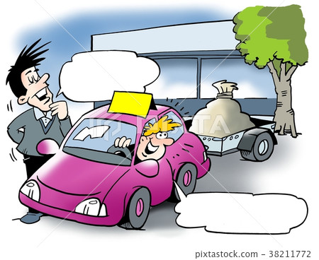 A happy driver with his new trailer 38211772