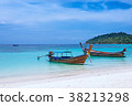 Long-tailed boat on Pattaya beach  Koh Lipe 38213298