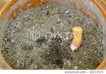 cigarette filter crush on ceramic ashtray 38213425